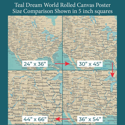 Font Size Comparison of US on 4 Poster Sizes