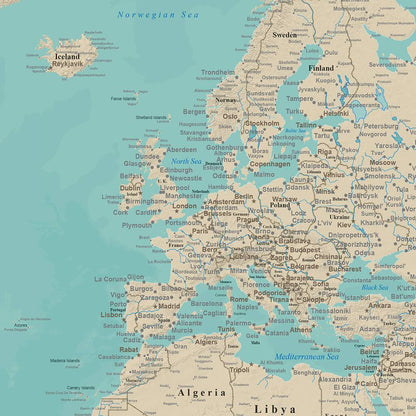 Closeup of Europe