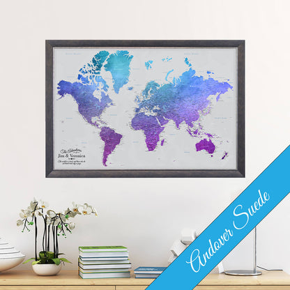 Canvas Vibrant Violet Watercolor World Premium Andover Suede Frame